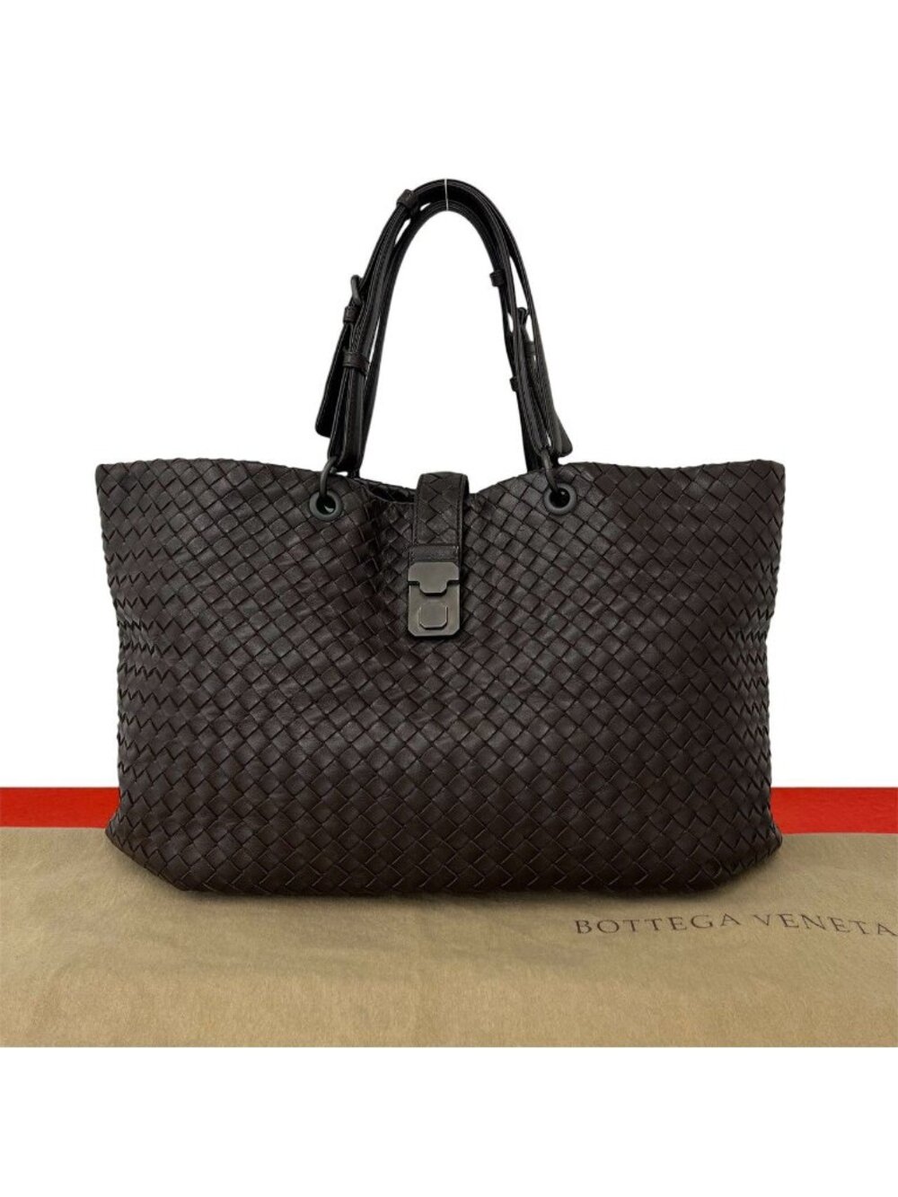 Bottega Veneta Intrecciato Leather Tote Bag Brown